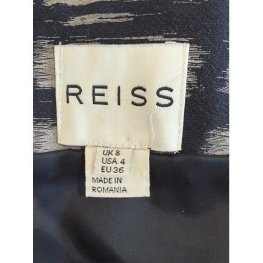 Reiss Grey & Black Plaid Fit and Flare Designer Dress Sleeveless Pleated Size 4 - Picture 5 of 14